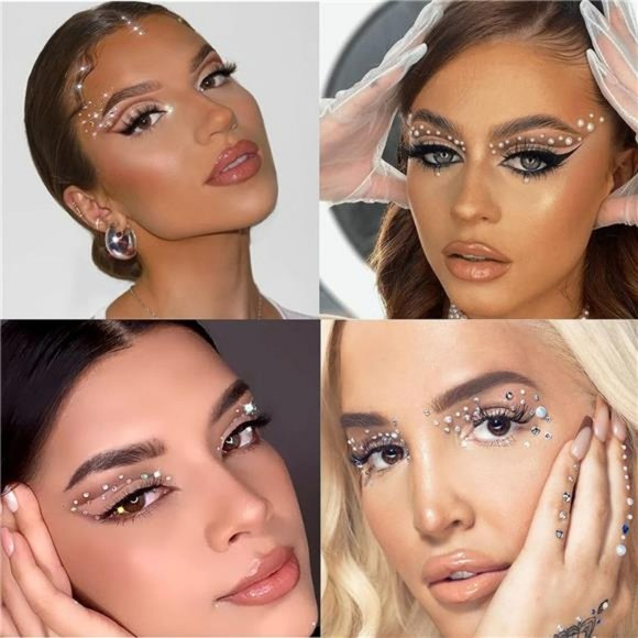 4 Boxes Nail Art Rhinestones Crystal Pearls 3D Nail Charms for Acrylic Nails DIY - Picture 4 of 7